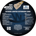 Watt's Wire 12 gauge 50 foot extension cord package label