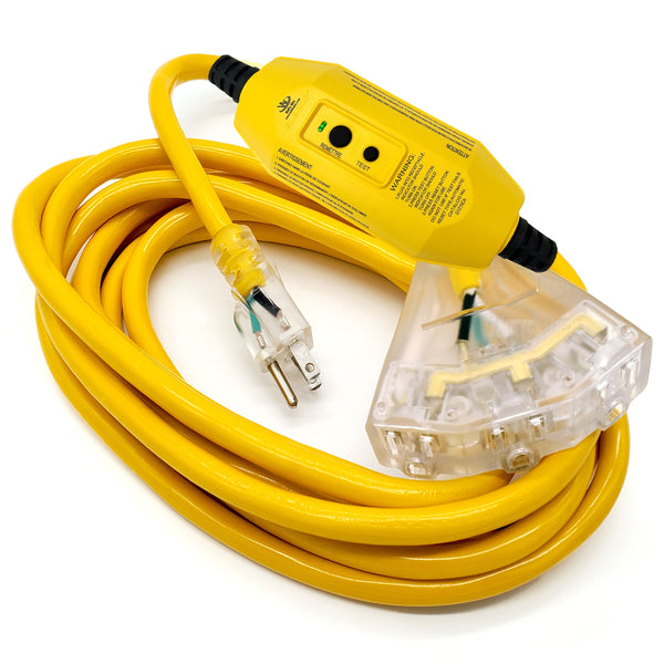 GFCI heavy duty extension cord 15 ft Triple